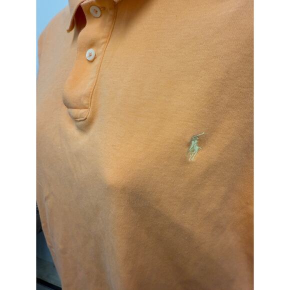 VTG 90's Ralph Lauren Sport Polo Shirt Womens XL Orange Pony Preppy Slim Top - Picture 5 of 5
